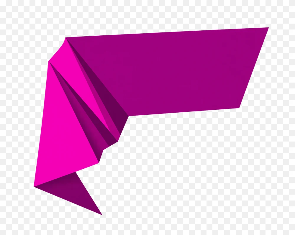 Vibrant Magenta Folded Ribbon Banner PNG Graphic  Transparent Background