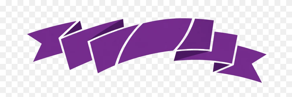 Vibrant Purple Folded Ribbon Banner PNG  Transparent Background