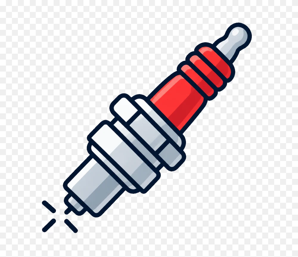 Vibrant Red Automotive Spark Plug Illustration PNG  Transparent Background