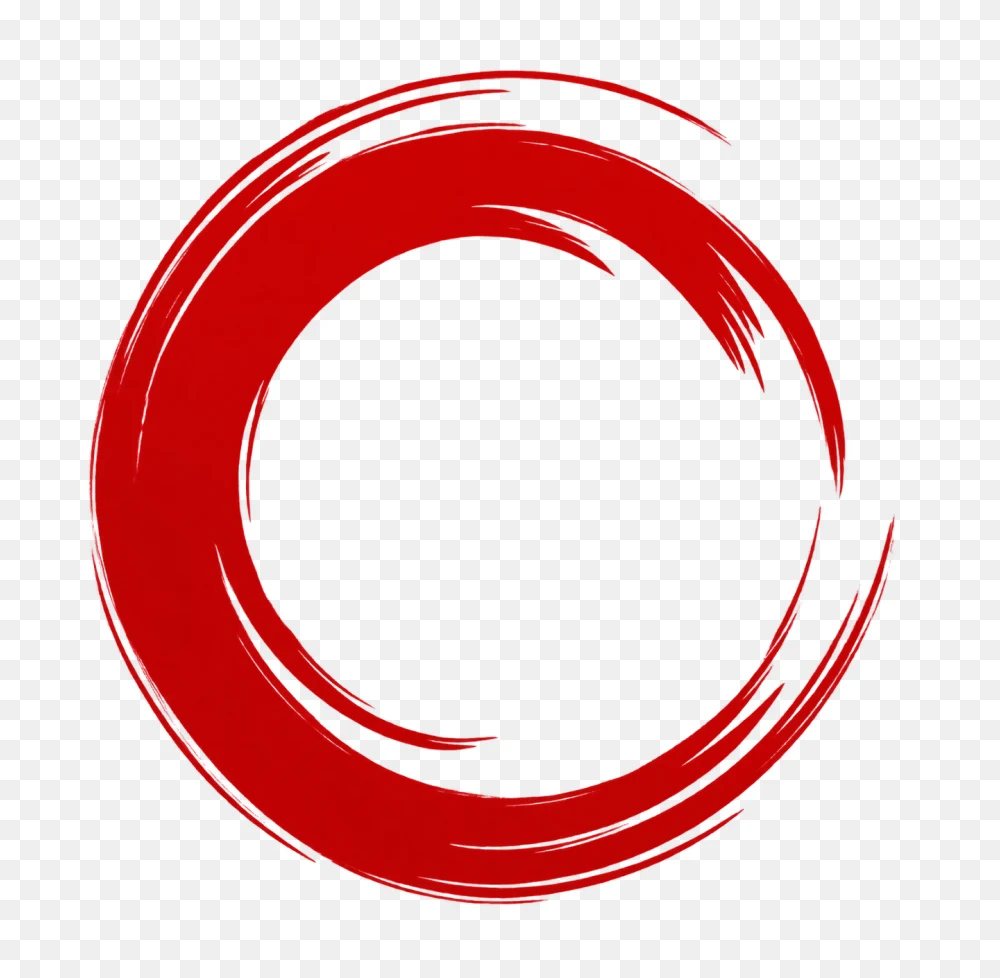 Vibrant Red Brush Stroke Circular Frame PNG  Transparent Background