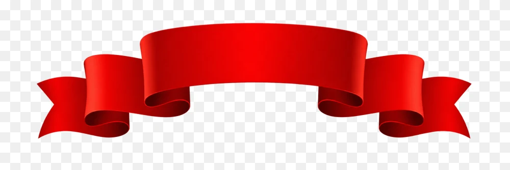 Vibrant Red Flowing Ribbon Banner PNG  Transparent Background