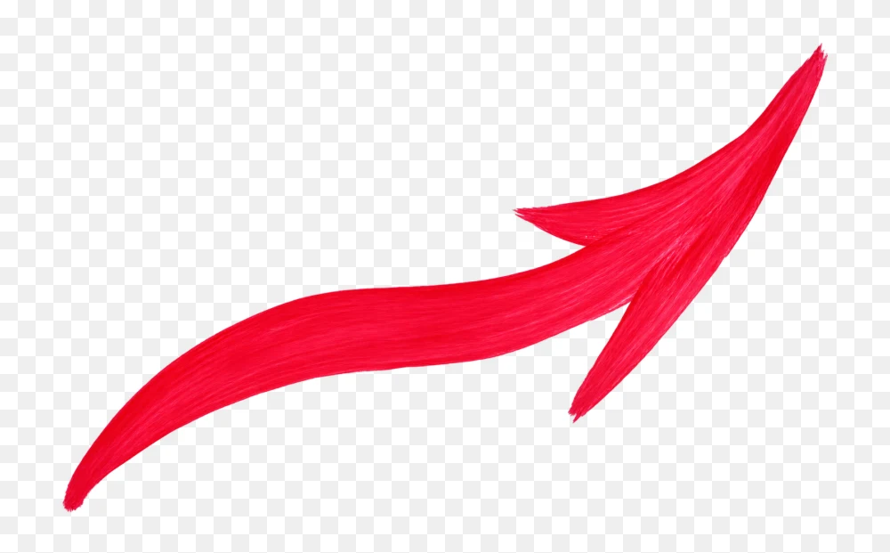 Vibrant Red Painted Arrow Transparent Background PNG  Transparent Background