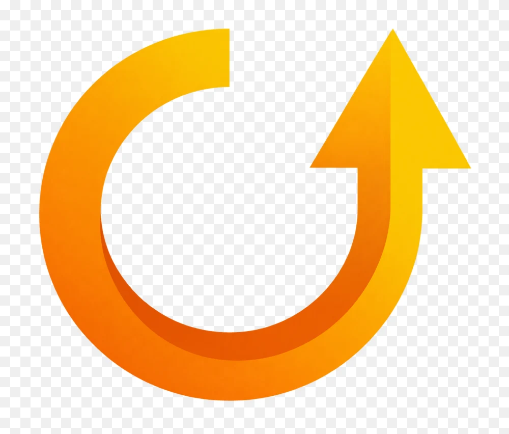 Vibrant Yellow Circular Arrow Icon Transparent PNG  Transparent Background