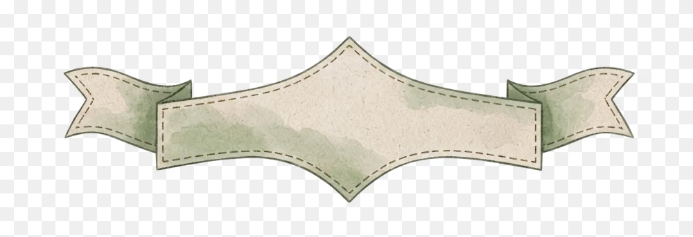 Vintage Green Stitched Banner Transparent PNG  Transparent Background