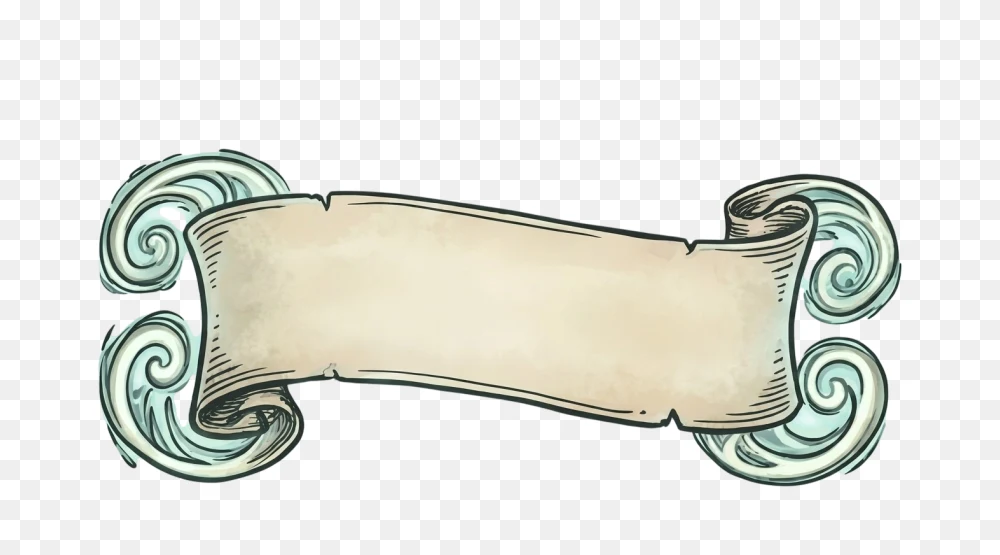 Vintage Hand-Drawn Banner With Flourishes PNG  Transparent Background