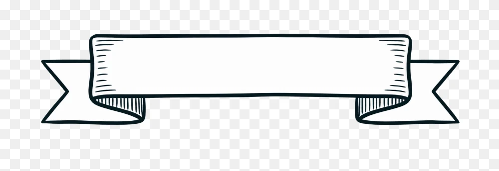 Vintage Hand-Drawn Blank Banner PNG  Transparent Background