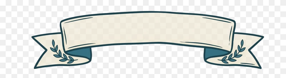 Vintage Hand-Drawn Ribbon Banner PNG  Transparent Background