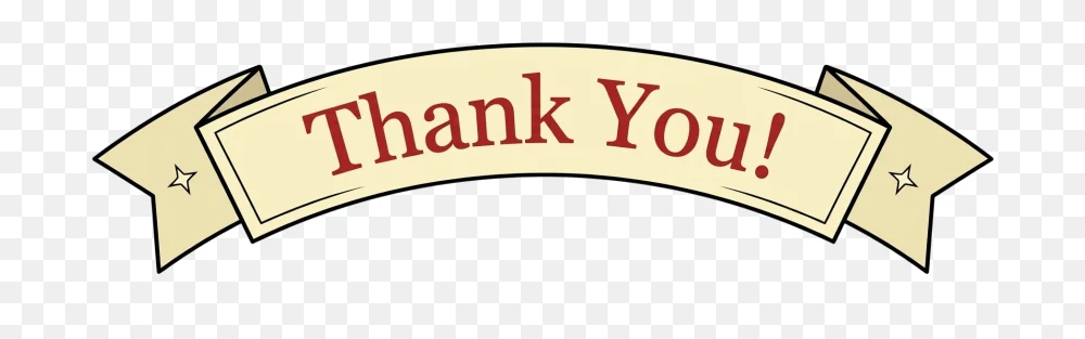 Vintage Thank You Banner Ribbon PNG  Transparent Background