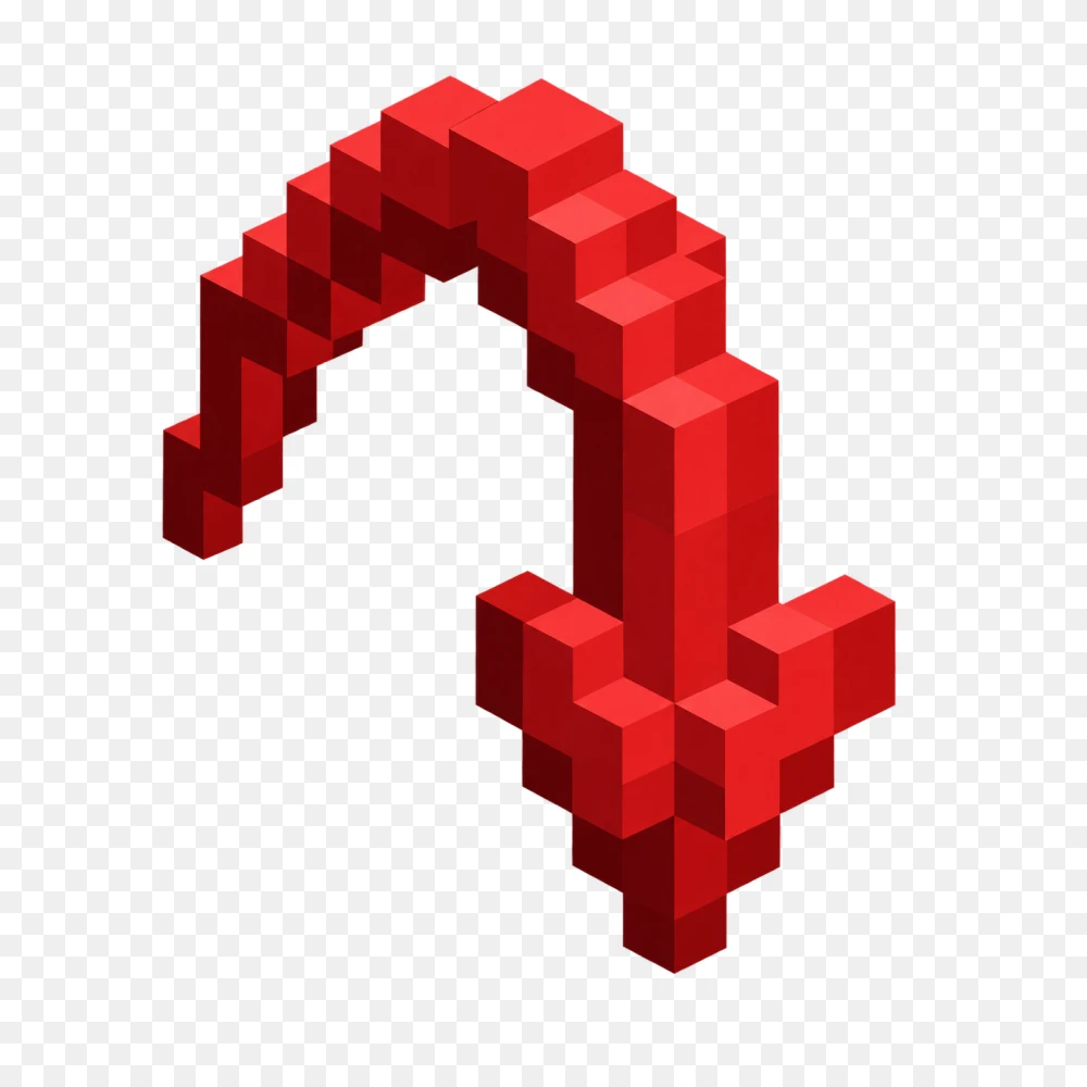 Voxel Red Arrow Pointing Down Transparent PNG  Transparent Background