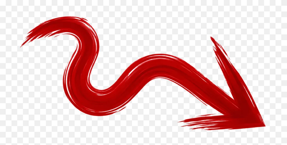 Wavy Red Arrow Transparent PNG  Transparent Background