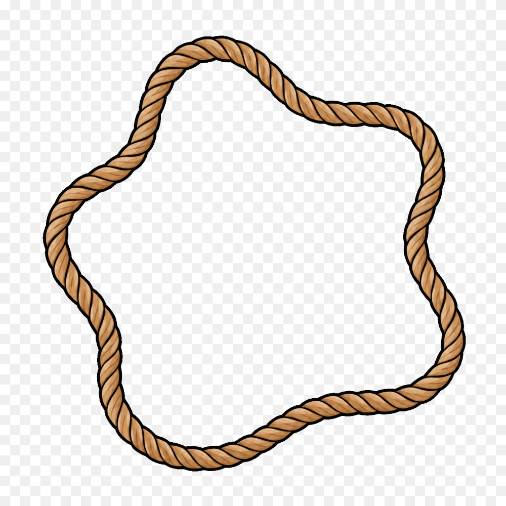 Wavy Twisted Hemp Rope Border Frame PNG  Transparent Background