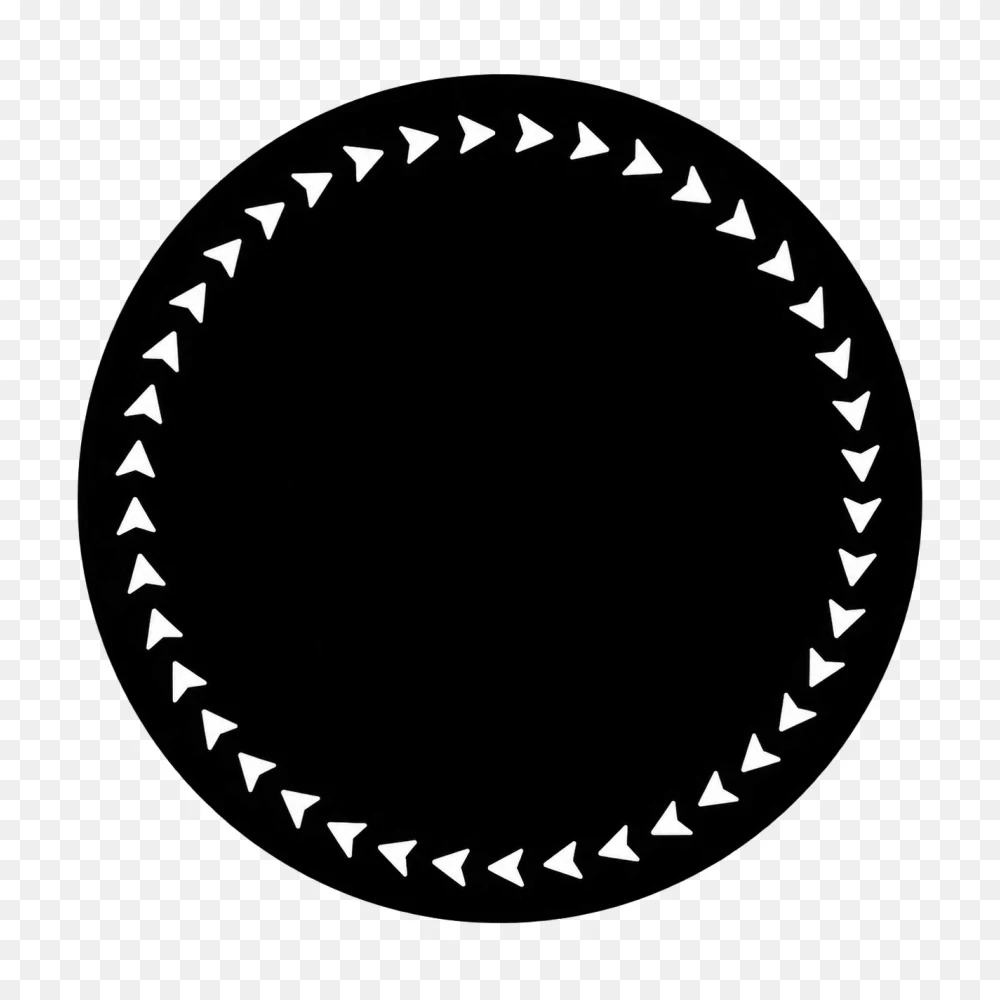 White Circular Arrow Loop Border Design PNG Transparent Background