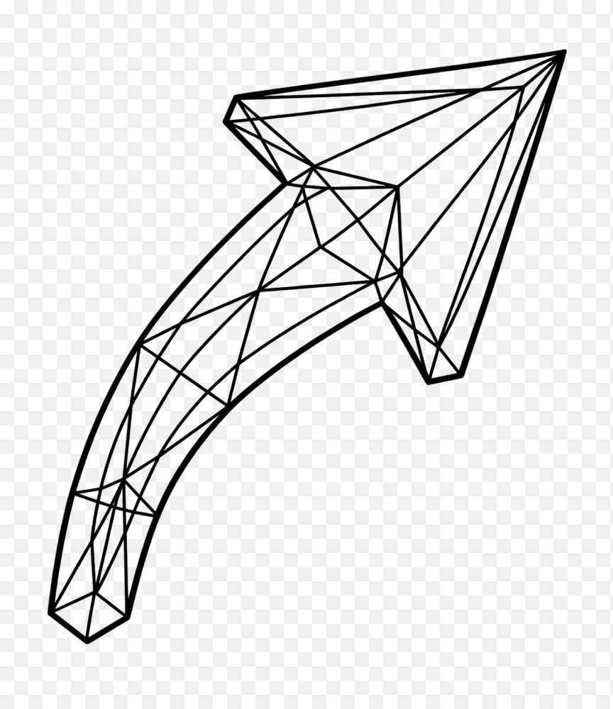 Wireframe Geometric Low Poly Arrow Transparent background png  Transparent Background