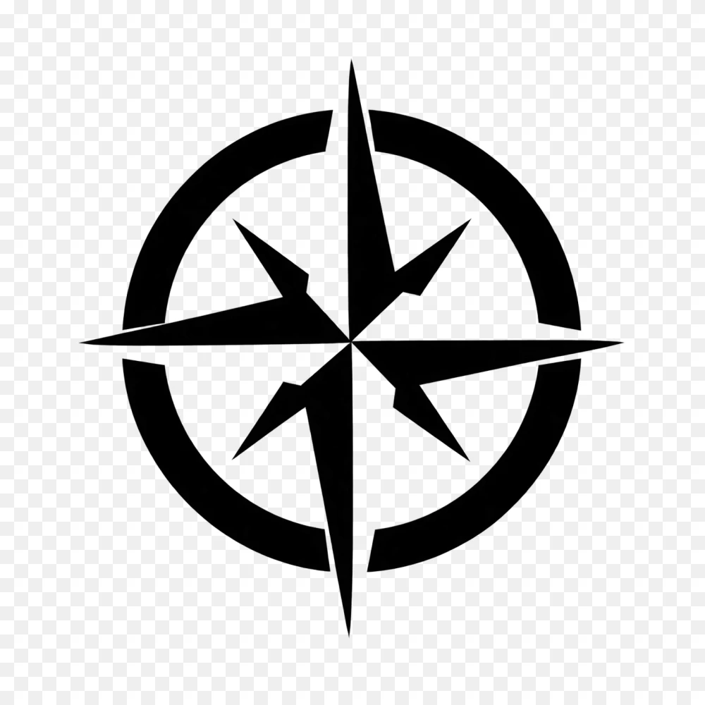 Black Compass Rose Transparent Background PNG  Transparent Background