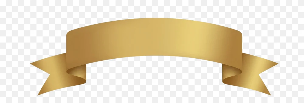 Curved Gold Ribbon Banner Transparent PNG  Transparent Background