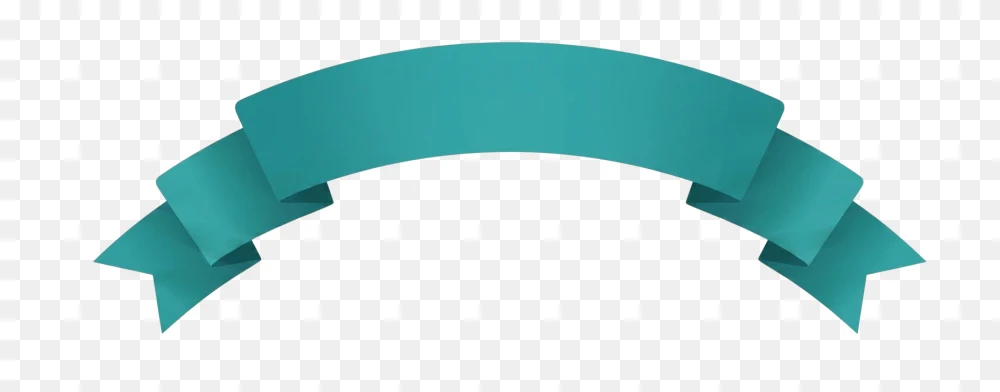 Cyan Curved Ribbon Banner Transparent PNG  Transparent Background