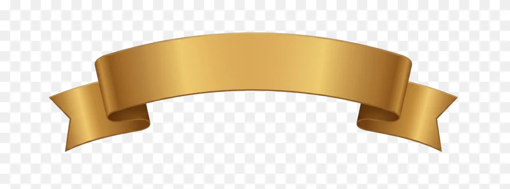 Golden Curved Ribbon Banner Transparent PNG  Transparent Background