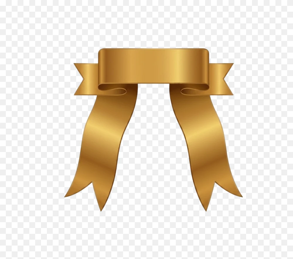 Golden Ribbon Transparent Background PNG  Transparent Background