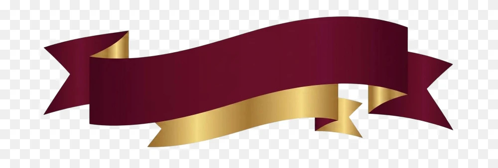 Maroon Gold Ribbon Transparent Background PNG  Transparent Background