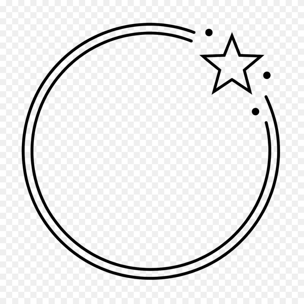 Minimalist Star Circle Transparent Background PNG  Transparent Background