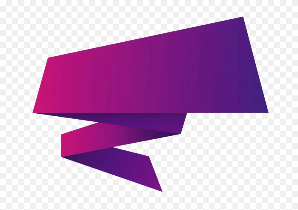 Purple Gradient Folding Banner Transparent PNG  Transparent Background