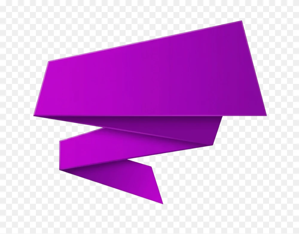 Purple Origami Banner PNG Transparent Background  Transparent Background