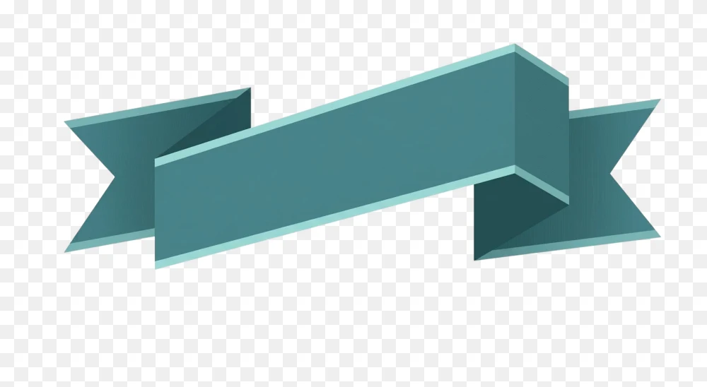 Teal Ribbon Banner Transparent Background PNG Transparent Background