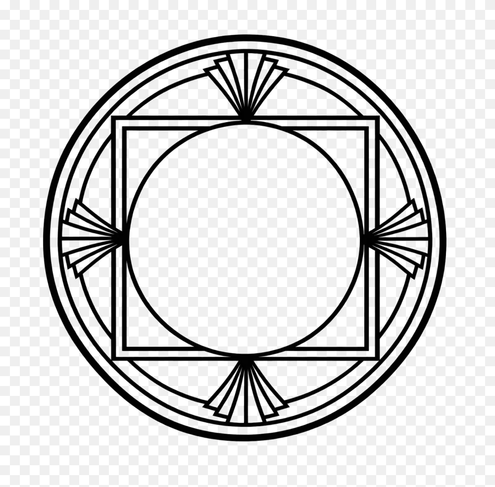 Art Deco Geometric Circle Transparent Background PNG  Transparent Background
