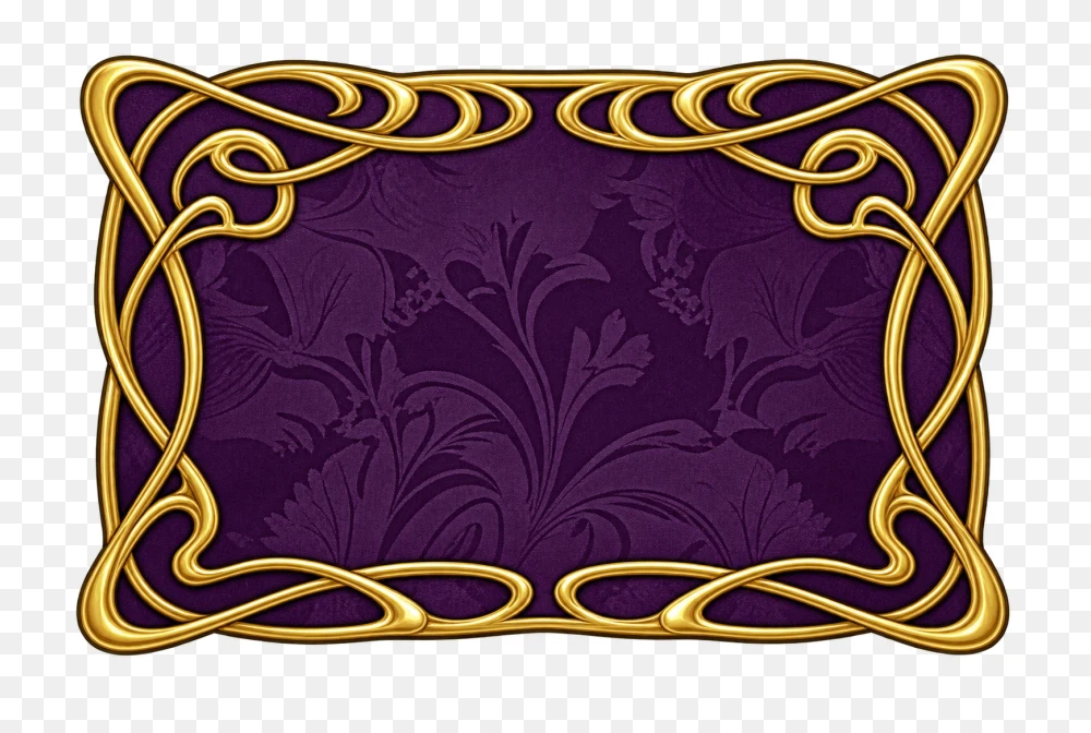 Art Nouveau Gold Frame Transparent PNG  Transparent Background
