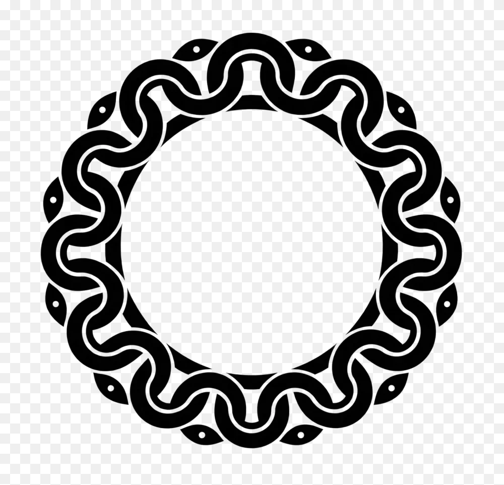 Black Circular Celtic Knot Frame PNG  Transparent Background