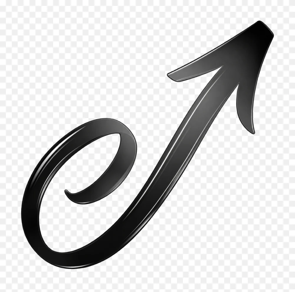 Black Curly Arrow Transparent Background PNG Transparent Background