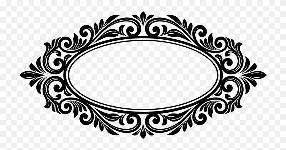 Black Floral Vintage Frame Transparent Background PNG  Transparent Background
