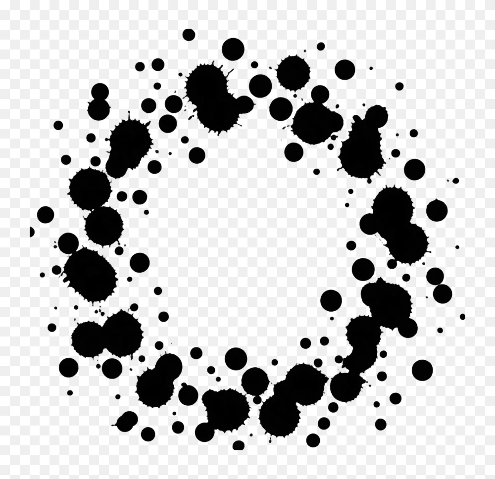 Black Ink Splatter Circle Transparent Background PNG  Transparent Background