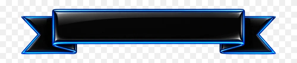 Black Ribbon with Blue Glow Transparent PNG  Transparent Background