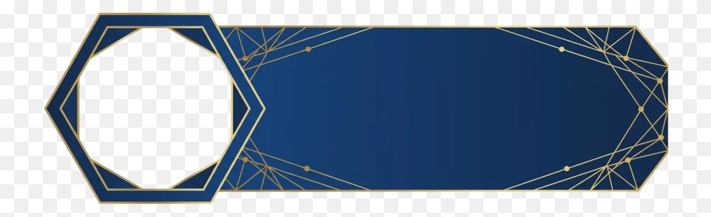 Blue Gold Geometric Banner Transparent PNG  Transparent Background