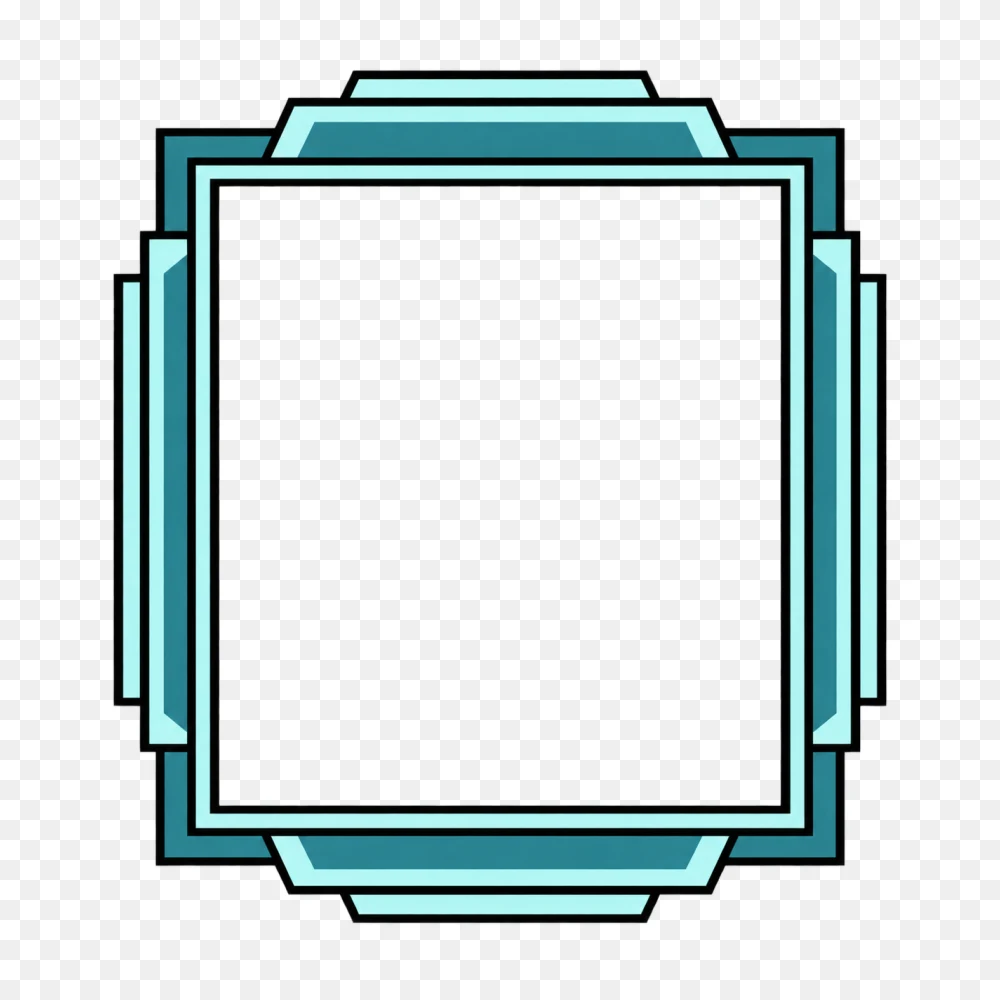 Blue Square Geometric Frame Transparent Background PNG Transparent Background