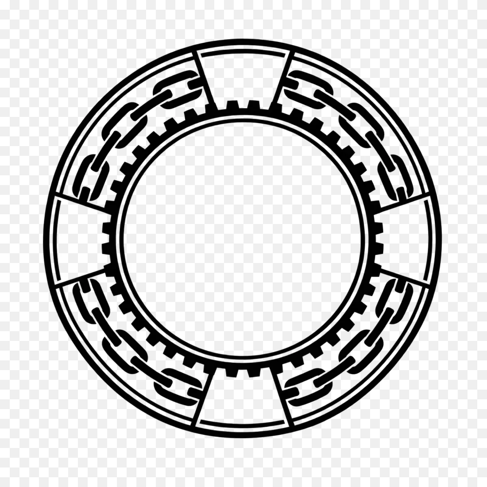 Circular Chain Gear Emblem PNG  Transparent Background
