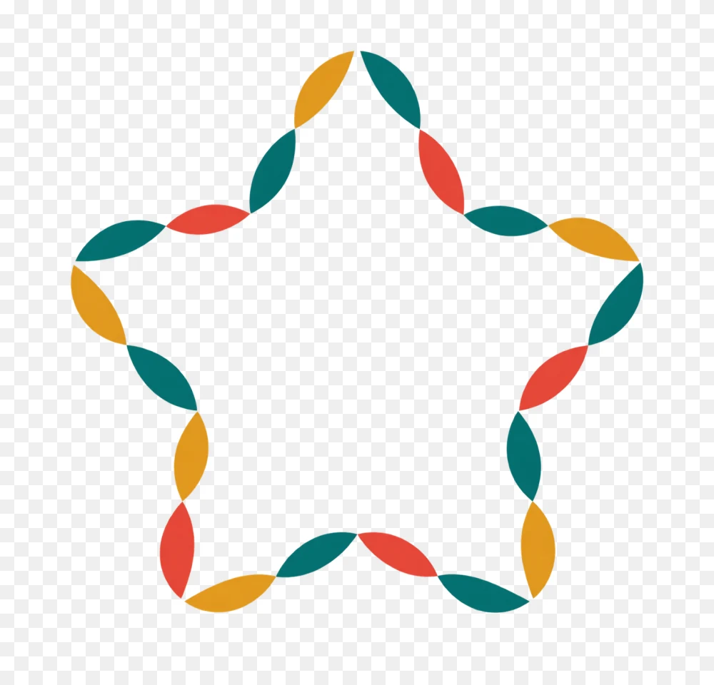 Colorful Star Shape Formed by Petals Transparent PNG  Transparent Background