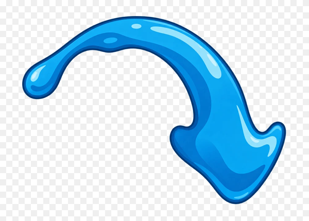 Curved Blue Liquid Arrow Transparent PNG  Transparent Background