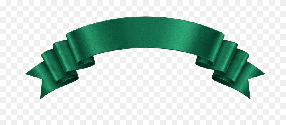 Curved Green Ribbon Banner Transparent Background PNG Transparent Background