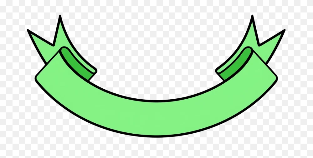 Curved Green Ribbon Banner Transparent PNG  Transparent Background