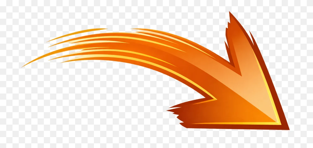 Curved Orange Directional Arrow Transparent PNG  Transparent Background