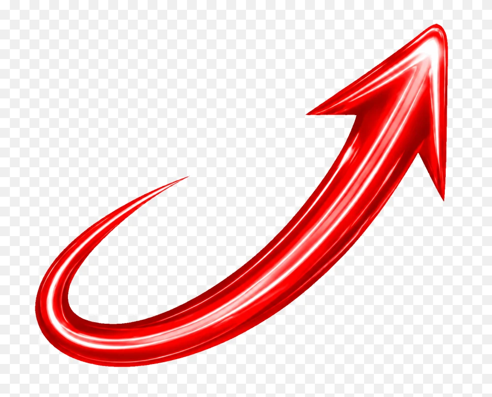 Curved Red Arrow Transparent PNG  Transparent Background