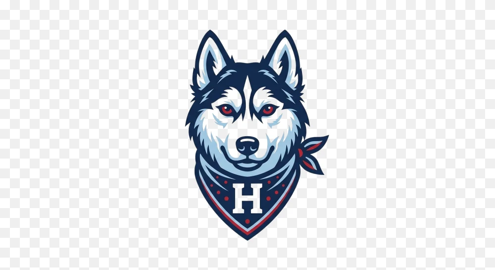 Fierce Husky Mascot Head with Bandana Transparent Background PNG Transparent Background