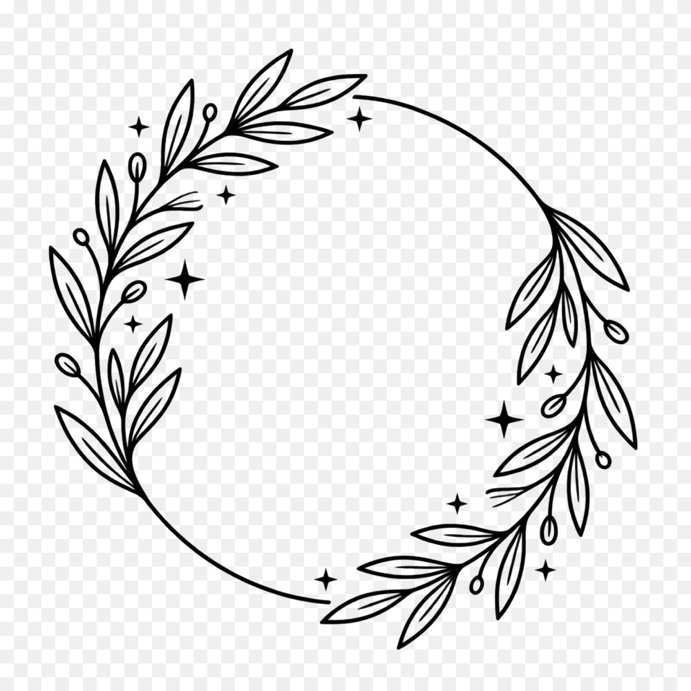 Floral Circle Frame Transparent Background PNG  Transparent Background