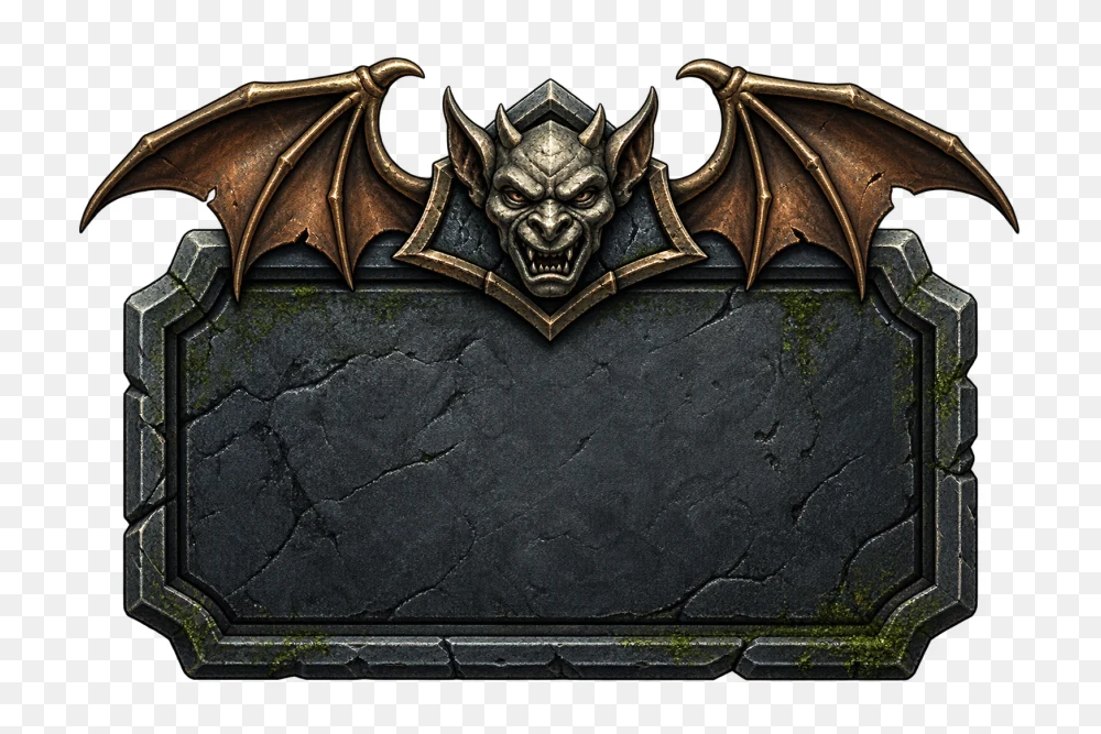 Gargoyle Stone Plaque Transparent PNG  Transparent Background