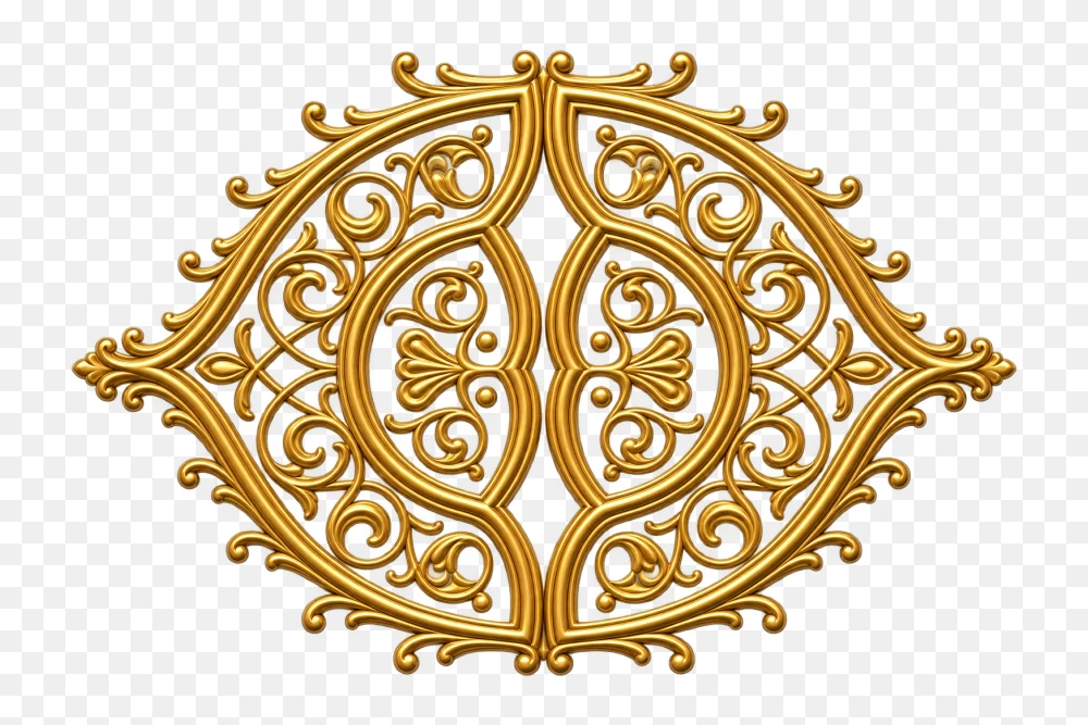 Golden Baroque Ornament Transparent Background PNG  Transparent Background