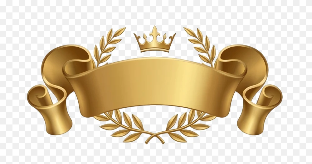 Golden Crown Scroll Banner Transparent PNG  Transparent Background