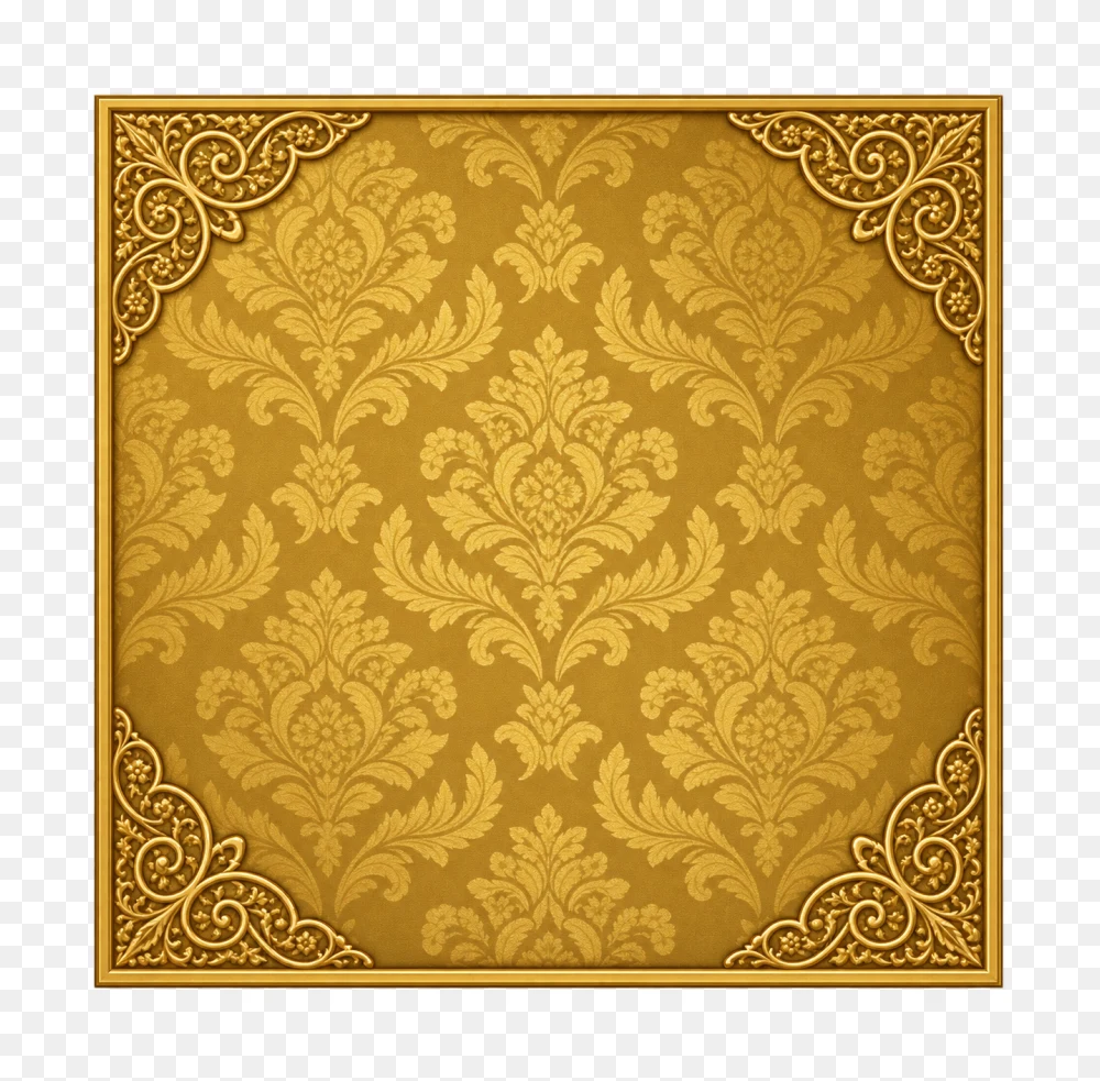 Golden Damask Frame Transparent PNG  Transparent Background