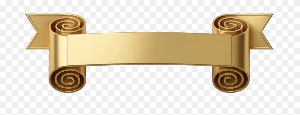 Golden Scroll Banner Transparent Background PNG Transparent Background